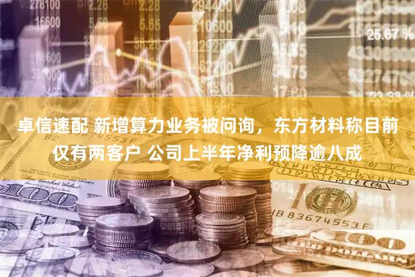 卓信速配 新增算力业务被问询，东方材料称目前仅有两客户 公司上半年净利预降逾八成
