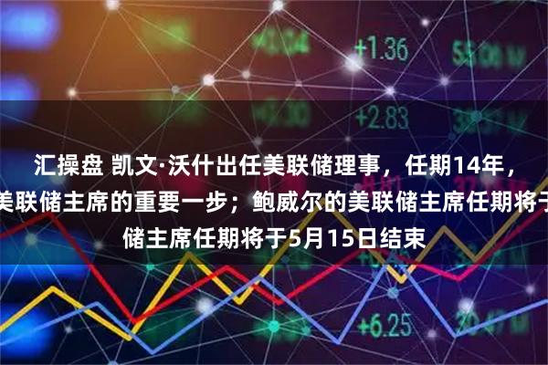 汇操盘 凯文·沃什出任美联储理事,任期14年,是成为下一任美联储主席的重要一步;鲍威尔的美联储主席任期将于5月15日结束